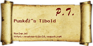 Puskás Tibold névjegykártya